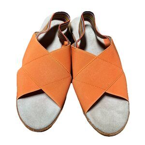 Charleston Shoe Company Atlantic Orange Criss Cross Sandals Sz 7.5 Slingback
